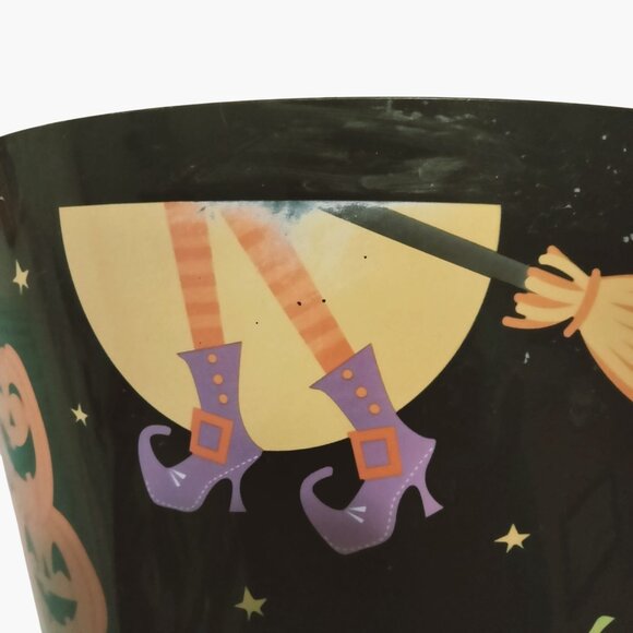 Halloween Candy Bowl Trick Or Treat Witch Pumpkins RIP Black Plastic - Picture 7 of 7